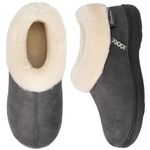 EverFoams Ladies' Micro Suede Memory Foam Slippers Dark Grey,5-6 UK