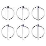 6Pcs Linch Pin Lynch Pins Fasteners Safety Pins Lock Linch Pin with Ring Lock Pins Trailer Lock for Boat Kayak Canoe Trailer Tractor Trolley Mowers