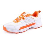 Bacca Bucci WicketWings Pro Performance Cricket Shoes: Dynamic Flexfit Design, Superior Traction Cleats, Breathable Perforated Upper Orange