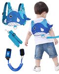 Lehoo Castle Reins for Toddlers Boys, 4 in 1 Toddler Reins for Walking with Anti Lost Wrist Link, Baby Reins Walking Harness, Toddler Leash Harness (Whale Blue)