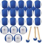 Qunclay 16 Pieces Precut Tennis Balls for Chair Legs Glide Coverings for Floor Protection Heavy Duty Tennis Balls for Long Lasting Pad (Blue, White)