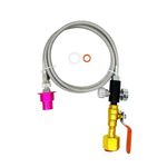 Soda Hose Kit Soda Maker Quick Connect Co2 Adapter with Flow Control Ball Valve, 60inch High Pressure Stainless Steel Hose Compatible with Gaia Terra DUO Art Soda Machine