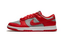 Nike Men's Dunk Low Retro Basketball Shoe, Med Grey Varsity Red White, 8.5 UK