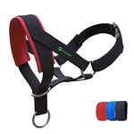 ILEPARK Dog Head Collar with Padded Fabric, Head Harness for Dogs, Anti pulling Head Halter Collar, Adjustable and Easily Control (L,Red)