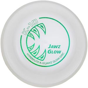 Hyperflite K-10 Jawz dog flying disc • world's toughest canine competition-approved flying disc • best competition flying disc toy for pets • puncture resistant • 8.75 Inch • Glow-in-The-Dark