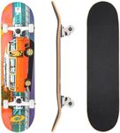 Osprey Volkswagen Professional Skateboard for Beginners - 31 Inch Double Kick Concave Adult Skateboard with ABEC 7 Bearings – 100KG Max User Weight– Official VW Designs