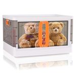 Kuber Industries Portable Multipurpose Large Cupboard for Home | Kids Storage Box for Toys, Almirah for Books & Crockery Unit | White & Black