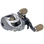 Zebco Quantum Vapor Baitcast Fishing Reel, Size 100 Reel, Left-Hand Retrieve, Continuous Anti-Reverse Clutch, Composite Cork Handle Knobs, 7.0:1 Gear Ratio, Silver/Black