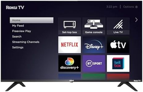 RCA Roku 43 Inch 4K Smart TV, 43" Ultra HD TV with AppleTV+ BBC Netflix Freeview Play, HDR Dolby Audio DVB-T2/T 3 x HDMI 2 x USB 2.0 Port UHD Television, Ideal Large Screen for Living Room