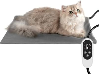 NICREW Cat Heating Pad, Adjustable Temperature Heated Cat Bed with Auto Shut Off Timer, Indoor Pet Heated Bed Mat for Cats and Small Dogs, 17.7 x 15.7 Inches