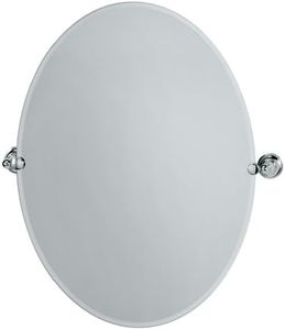 Gatco 4329LG Tiara Large Oval Wall Mirror, Chrome