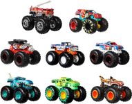 Hot Wheels Monster Trucks Live 8-Pack, Set of 8, 1:64 Scale Race Ace, Bone Shaker, Tiger Shark, HW Demo Derby, Mega-Wrex, 5-Alarm, Gunkster & Bigfoot