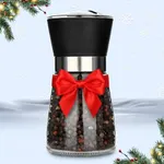 Manual Salt and Pepper Grinder - Refillable Glass Spice Mill with Adjustable Ceramic Rotor, Airtight Stainless Steel Lid, Compact 5.1-Inch Design for Fresh Spices