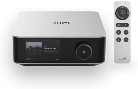 WiiM Amp Ultra with Voice Remote 2 | 100W Streaming Amplifier with Premium ESS ES9039Q2M DAC & Dual TI TPA3255 Amps | Built-in RoomFit EQ & Touchscreen | HDMI ARC, Optical, RCA Inputs | Silver