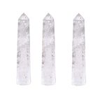 ASTROGHAR Set of 3 Natural Clear Quartz Crystals 8 Faceted 50 Mm Pencils For Reiki Grid Making And Healing