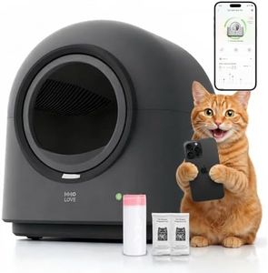Self Cleaning Cat Litter Box Automatic HHOLOVE with 360 Safety Sensors, Odor Control, Real-Time Health & Weight Monitor, Ultra-Quiet, 60L Large Capacity for Multiple Cats, 2026 Ver. Midnight Grey
