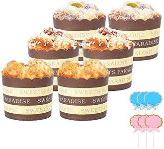 HOKPA Fake Cupcake Simulation Sprinkle Frosting Artificial Realistic Cake Food Muffin Bread Dessert Mixed Play Food Model Kitchen Decoration Bakery Display Props (6Pcs)