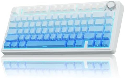 AULA F75 Pro Wireless Mechanical Keyboard,75% Gasket Hot Swappable Custom Keyboard,RGB Backlit,Pre-lubed Linear Switches,Side Printed PBT Keycaps Mechanical Gaming Keyboard,Gradient Blue