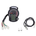 Terisass Motorcycle Speedometer, Digital LCD Speedometer Tachometer 2 in 1, Universal with Speed Sensor, 7 Colors Adjustable, for Motorcycle, ATV, 10000rpm