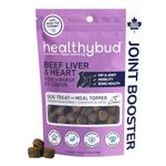 Healthybud Hip and Joint Supplement Dog Treats - Soft Beef Liver Bites with Glucosamine, Chondroitin, Green Lipped Mussels, Omega-3, Turmeric, Collagen, Senior Dog Chews for Arthritis Support, 4.6oz