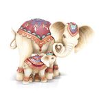 The Bradford Exchange 'Trunks Of Love' Mother And Child Elephant Figurine Set – Featuring Two Handcrafted Carved Wood-Look Figurines Of Mother And Child Elephants With Bas-Relief Motifs And Crystals