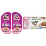 WHISKAS Perfect Portions Kitten Wet Cat Food Paté - Chicken Entrée 75g (24Pack) + Fancy Feast Kitten Wet Kitten Food Variety Pack (12 pack)