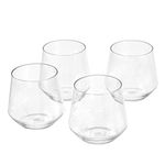 Amazon Basics Tritan Stemless Wine Glasses, Plastic, 13-Ounce, Set of 4, Clear