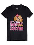 Paw Patrol Skye Big Sister Shirt Big Sis Gift Youth Kids Girls' Fitted T-Shirt M (5-6T) Black