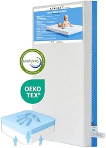 ASANEST Dual Sided Comfort Gel Memory Foam,Breathable Baby Bed Mattress for Crib,Memory Foam Crib Mattress,Premium for Infant and Toddler w/Removable Outer Cover - White&Blue,Standard Size