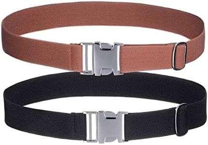 AWAYTR Kids Toddler Belt for Boy - 2 Pack Easy to Use Zinc Alloy Buckle Belts for 2-12 Boys and Girls (Black/Brown)