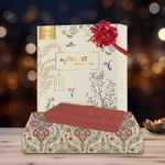 Trident Celebration Queen Bedsheet Set, 100% Cotton Bedsheet for Double Bed (1 Queen Size Bedsheet with 2 Pillow Covers) Superior Softness, 144 Thread Count, Suitaible for Gifting - Feza Beige