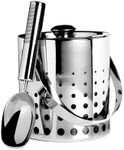 Mikasa Cheers Stainless Steel Ice Bucket and Scoop, Silver