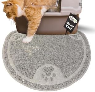 Evelots Cat Litter Mat, Traps Mess from Box, Protects Floors, Urine-Proof, Easy to Clean Litter Box Mat, Machine Washable, Soft on Kitty Paws, Absorbent, Waterproof, Stays in Place, Unscented, Grey