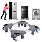 NIUXX Movable Adjustable Base with 8 Strong Feet, Multi-functional Mobile Case Roller Dolly with 4 Feet, Large Furniture Boxes Moving Base for Washing Machine Dryer Refrigerator
