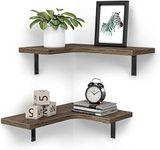 Torche, Wall Mount Shelves for Corner | Wall Shelves for Corner | Wall Mount Corner Shelf | Wall Mounted Shelf for Home Décor (Corner-Dark Oak)