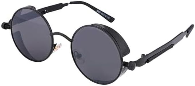 FEISEDY Retro Gothic Steampunk Sunglasses Round Metal Frame Punk Circle Inspired Shade Men B1857