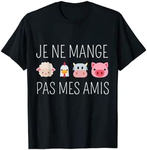 Je Ne Mange Pas Mes Amis Ami Des Animaux Vegan T-Shirt