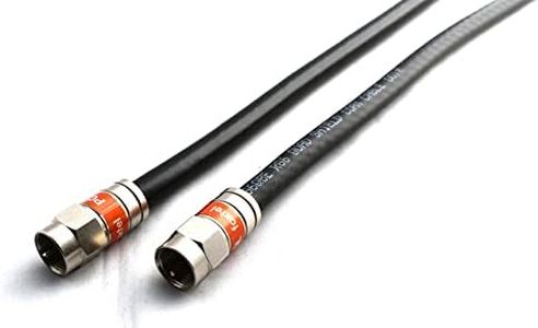 Black RG6 Quad Shield F-Type Male to Male Coax Cable Flylead | TV | Antenna | Satellite | NBN | Foxtel (0.5m-50m Lengths) (15m)