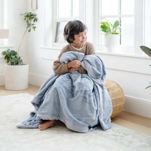 SARANONI Super Soft Comfy Lush 60" x 40" Blanket for Kids and Teens (Storm Cloud)