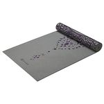 Gaiam Yoga Mat Premium Print Reversible Extra Thick Non Slip Exercise & Fitness Mat for All Types of Yoga, Pilates & Floor Workouts, Plum Etching, 6mm