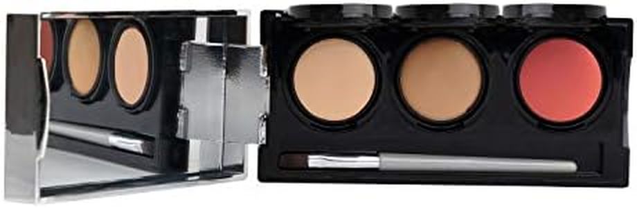 Dermaflage Tattoo Cover Up Makeup (Medium) - Bruise Full Coverage Concealer - Full Coverage Waterproof Concealer for Bruise, Scars & Acne - Smudge Proof Palette with 3 Pro SFX Shades + Brush