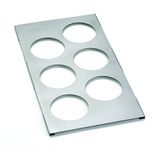 TableCraft Products T6 12.75" x 7" 6 Hole Bottle Holder, Stainless Steel Template