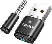 UGREEN Bluetooth Audio Adapter for PS5 with Mini Mic, Bluetooth 5.3 USB Dongle Wireless Bluetooth Transmitter Receiver for PC aptxAD HD, Bluetooth Dongle for Game Controller,Switch,Mouse,Headset More