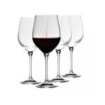 Krosno Red Wine Glasses | Set of 4 | 450 ML | Harmony Lumi Collection | Glasses Drinking Wedding Gift | Perfect for Home, Restaurants and Kitchen Set | Dishwasher Safe