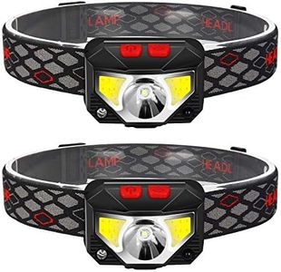 SKY-TOUCH 2-Pack Rechargeable Headlamp Flashlight, 800 Lumens Motion Sensor Head Lamp, Ipx4 Waterproof, Bright White Cree Led & Red Light, Perfect For Running, Camping, Hiking & More
