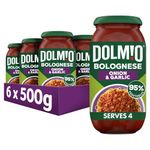 Dolmio Bolognese Onion and Garlic Pasta Sauce Jar, Bulk Multipack 6 x 500 g