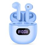 Jrwaro Wireless Earbuds Bluetooth 5.3 Headphones, 48H Long Battery Life LED Power Display Ear Buds, IPX7 Waterproof HiFi Stereo Bass with Built-in Mic for Home Office Sports Earphones