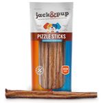 Jack&Pup 30cm Pizzle Sticks for Dogs (Thick - 3 Count) - Odour Free Bully Pizzle Sticks - Long Lasting - All Natural Dog Treat Chews - Single Ingredient - 100% Pizzle Sticks - No Additives