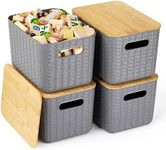 Ohmlove 4 Packs Storage Bins with B