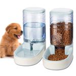 Edipets, Automatic Cat Dog Feeder 2 Units 3.8L Pet Food and Water Dispenser (Grey)